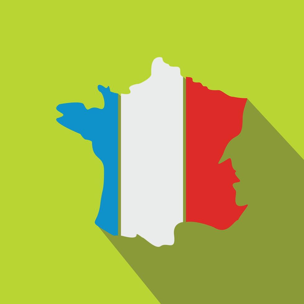 kaart van de Frans republiek met nationaal vlag icoon vector