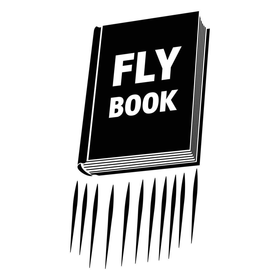 boek met titel vlieg boek zwart gemakkelijk icoon vector