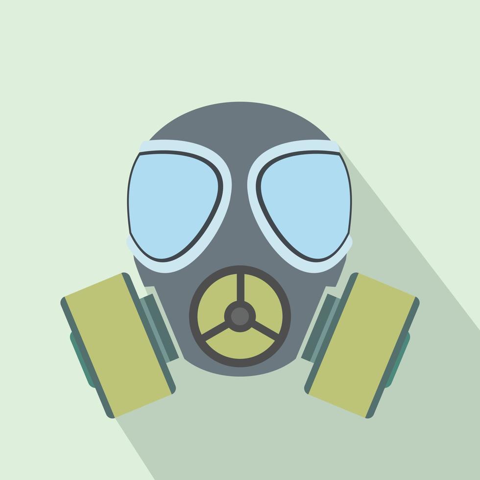 gasmasker platte pictogram vector