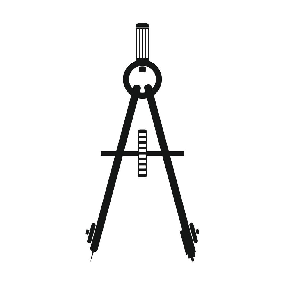 kompas gereedschap icoon, gemakkelijk stijl vector