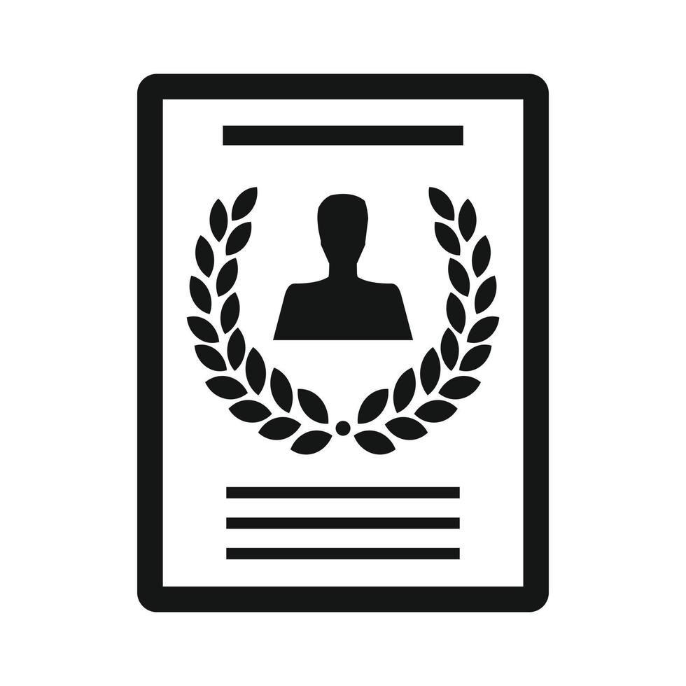 certificaat, diploma, Handvest icoon, gemakkelijk stijl vector