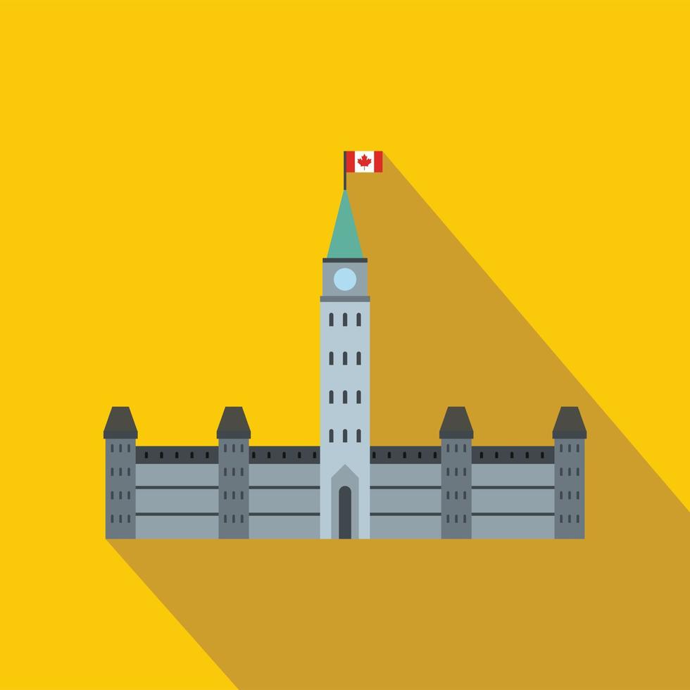 parlement gebouwen, Ottawa icoon, vlak stijl vector