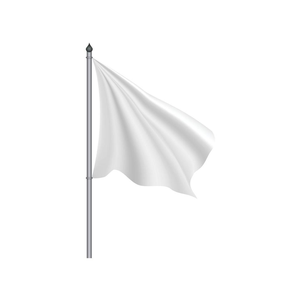 wit vlag golvend Aan de wind vector