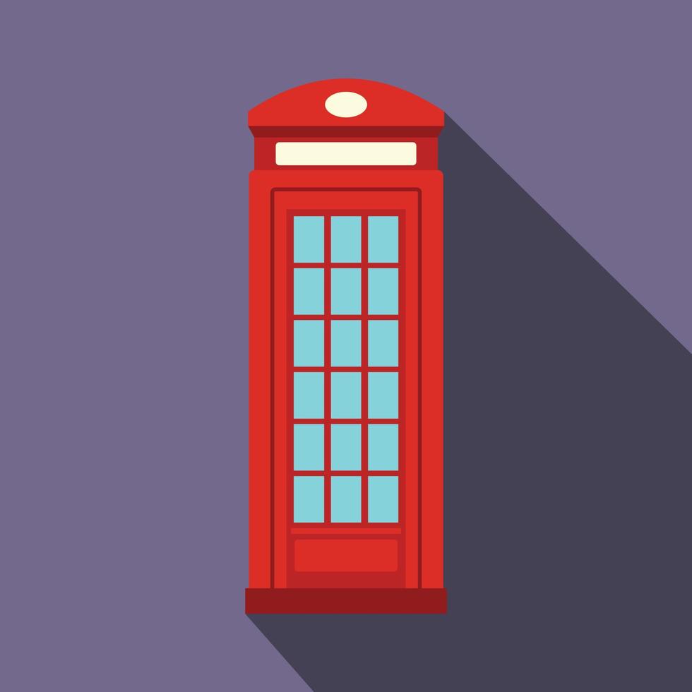Brits rood telefoon stand icoon, vlak stijl vector
