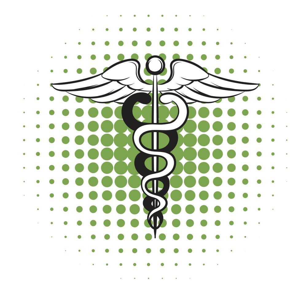 caduceus medisch symbool comics icoon vector