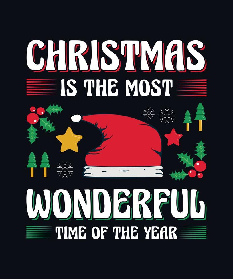 kerst typografie t-shirt ontwerp vector