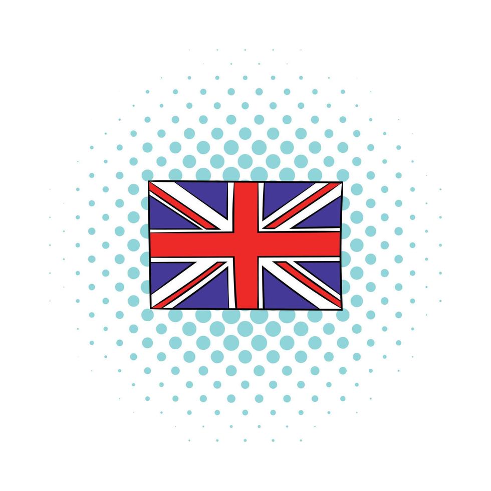 Super goed Brittannië vlag icoon, comics stijl vector