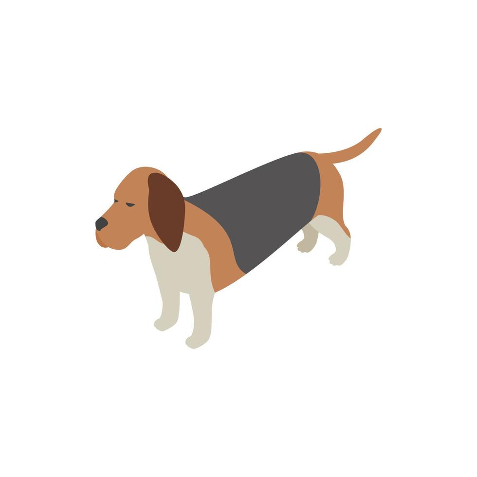 basset hond hond icoon, isometrische 3d stijl vector