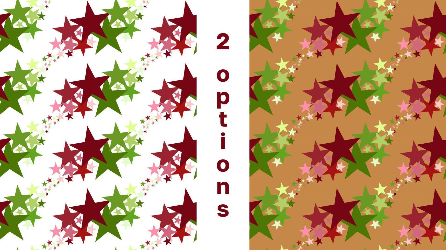 meetkundig patroon naadloos sterren Kerstmis groen en rood kleuren vector illustratie beige achtergrond