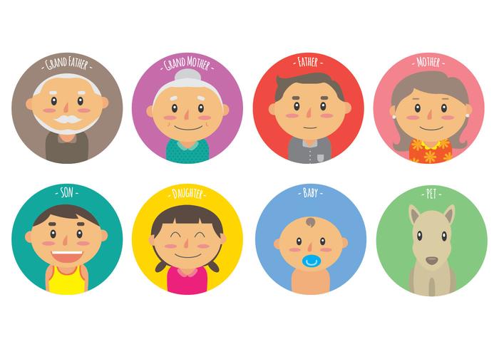 De leden van de Familia Vector Icons