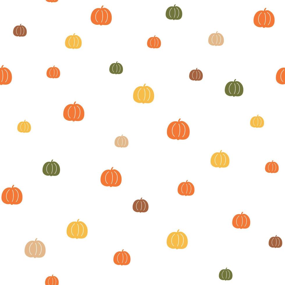 kleurrijk weinig pompoen naadloos patroon herfst hand- tekening herhaling achtergrond. schattig klein halloween of dankzegging dag pompoenen afdrukken. vallen vector oppervlakte ontwerp, behang of inpakken papier.
