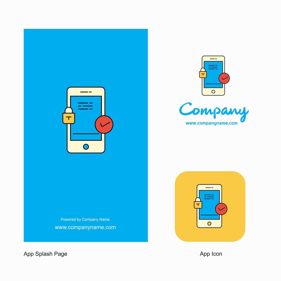 smartphone bedrijf logo app icoon en plons bladzijde ontwerp creatief bedrijf app ontwerp elementen vector