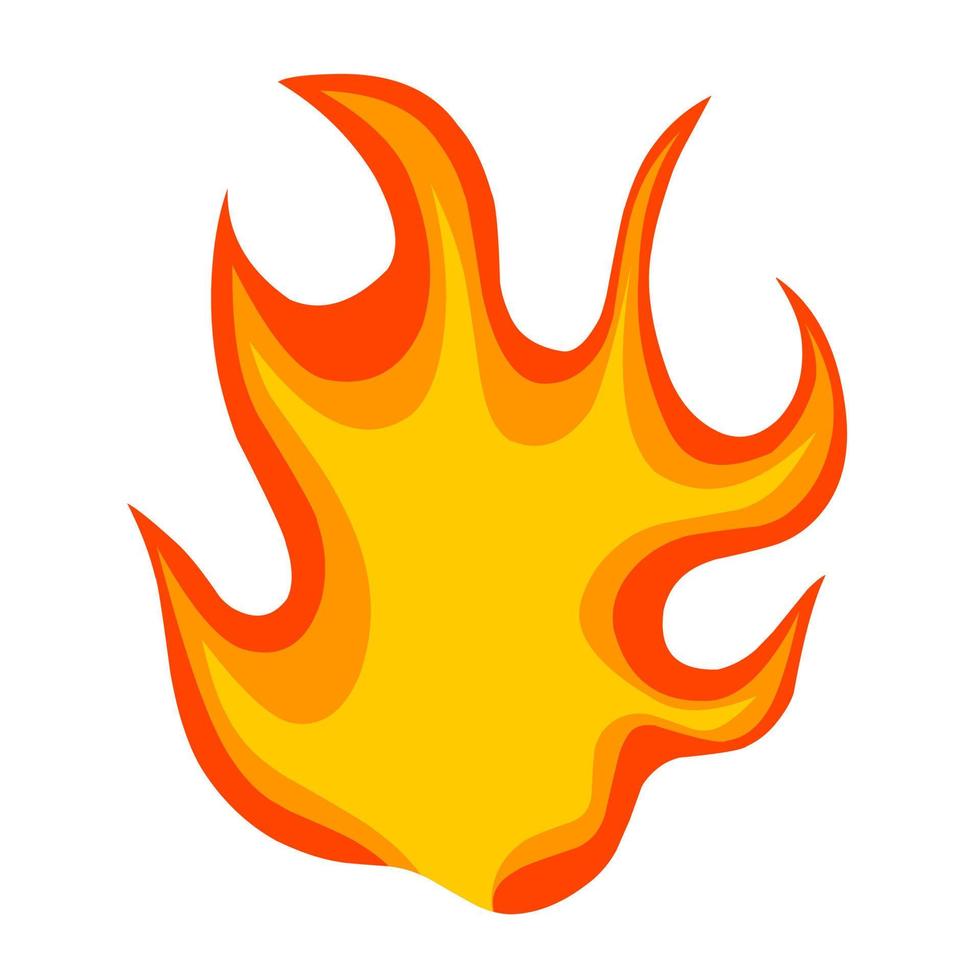 vlammen logo icoon Aan een wit achtergrond. een brand met een combinatie van rood, oranje en geel is brandend. Super goed voor heet logo's. vector