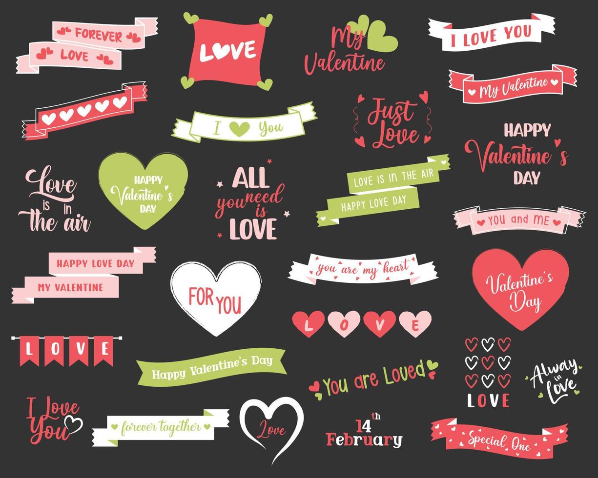 valentijnsdag dag typografie voor groet kaarten, geschenken, stickers en meer. vector