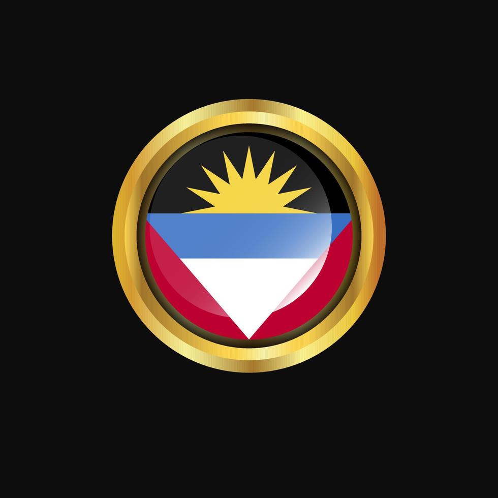 antigua en Barbuda vlag gouden knop vector