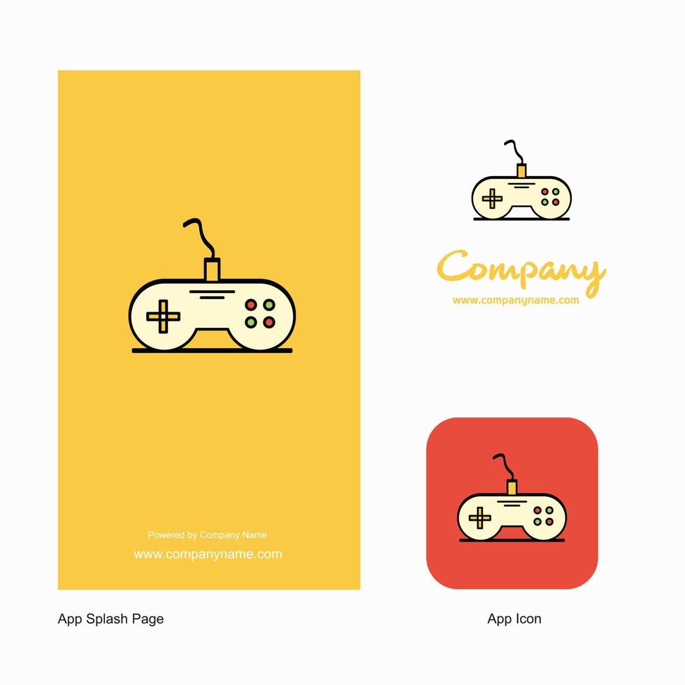 spel controleur bedrijf logo app icoon en plons bladzijde ontwerp creatief bedrijf app ontwerp elementen vector