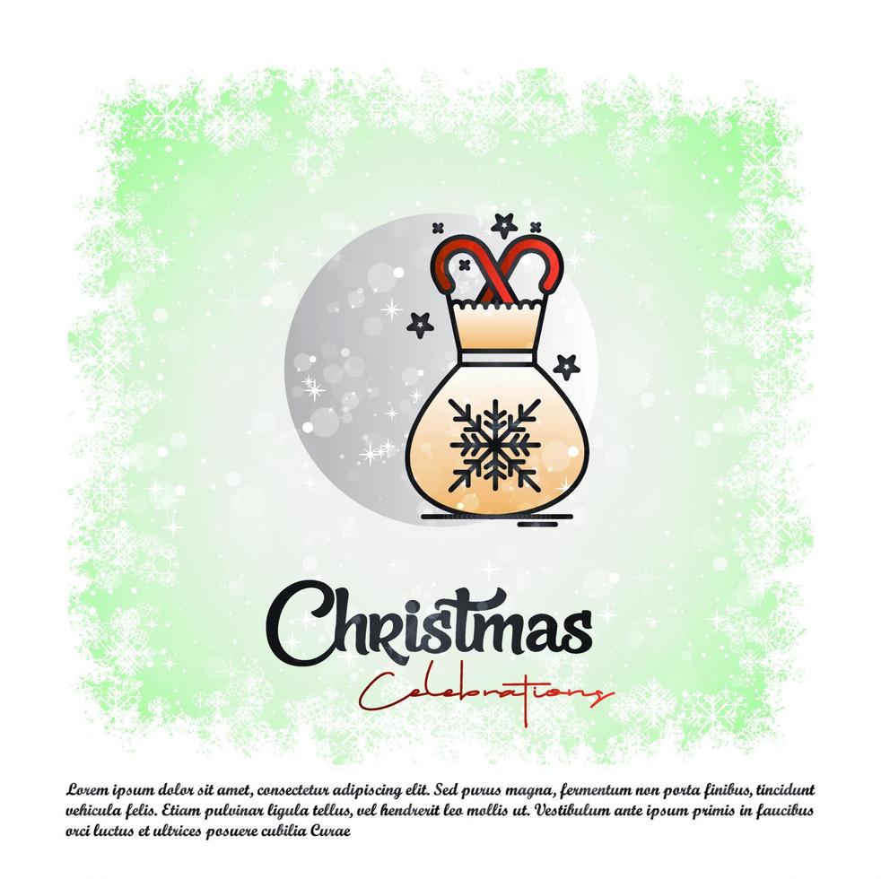 Kerstmis kaart ontwerp met elegant ontwerp en elegant achtergrond vector