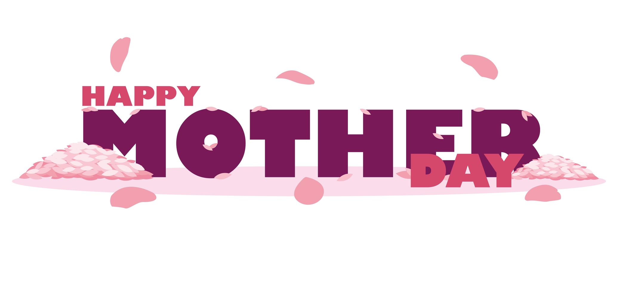 gelukkige moederdag kaart met bloemblaadjes vector
