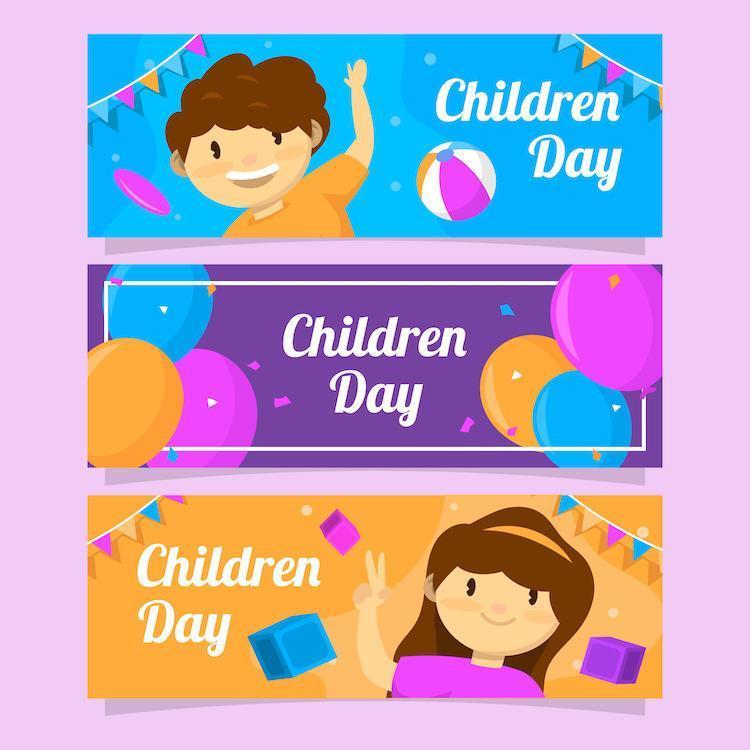 kleurrijke en schattige kinderen dag banner vector