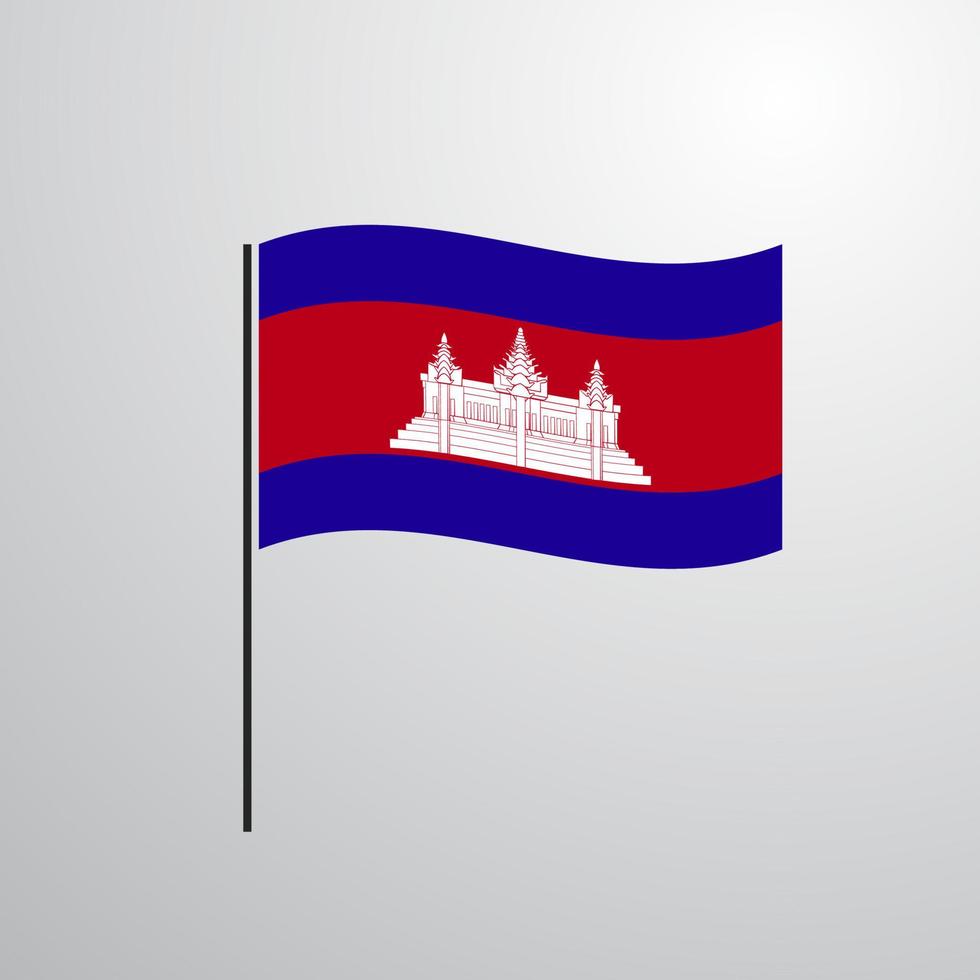 wapperende vlag cambodja vector