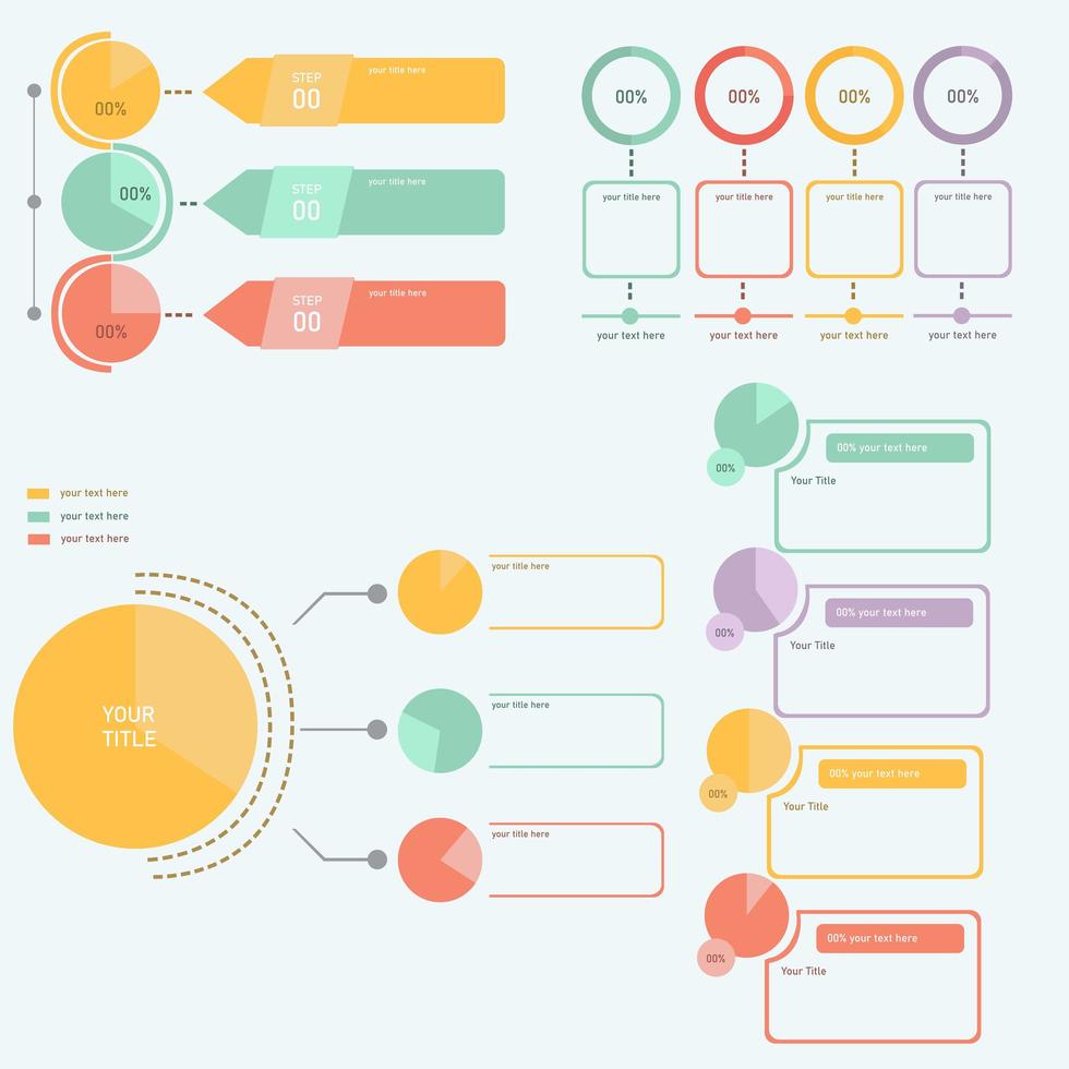 diagram infographic pack vector