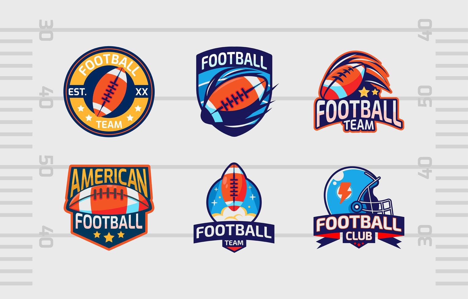 Teamsportlogopakket voor American Football Club vector