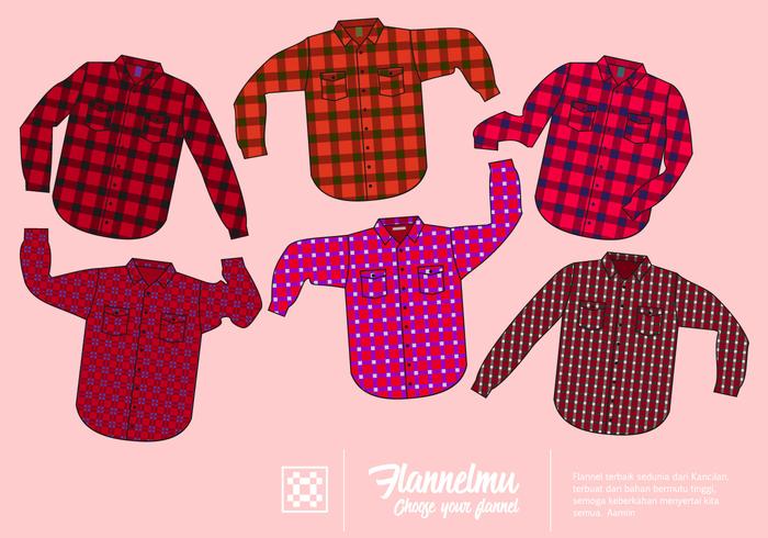 Gratis Red Flanel shirt Vector Collection