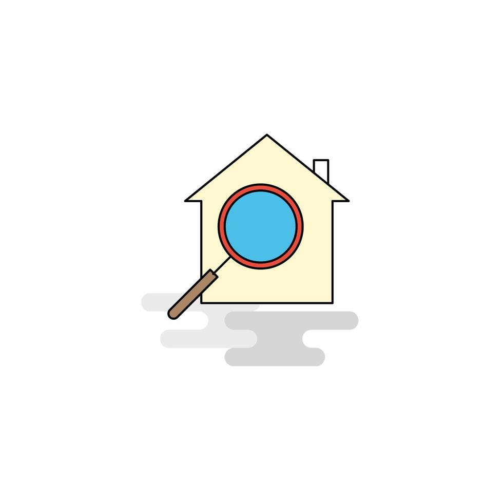 vlak zoeken huis icoon vector
