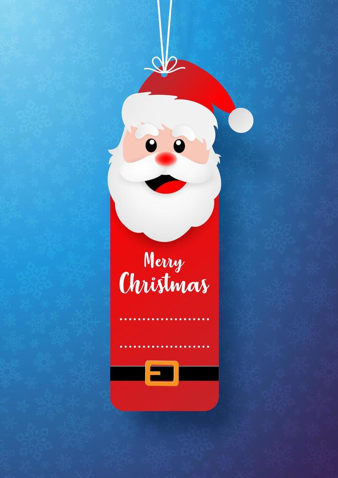 kerstman decoratieve tagsjabloon vector