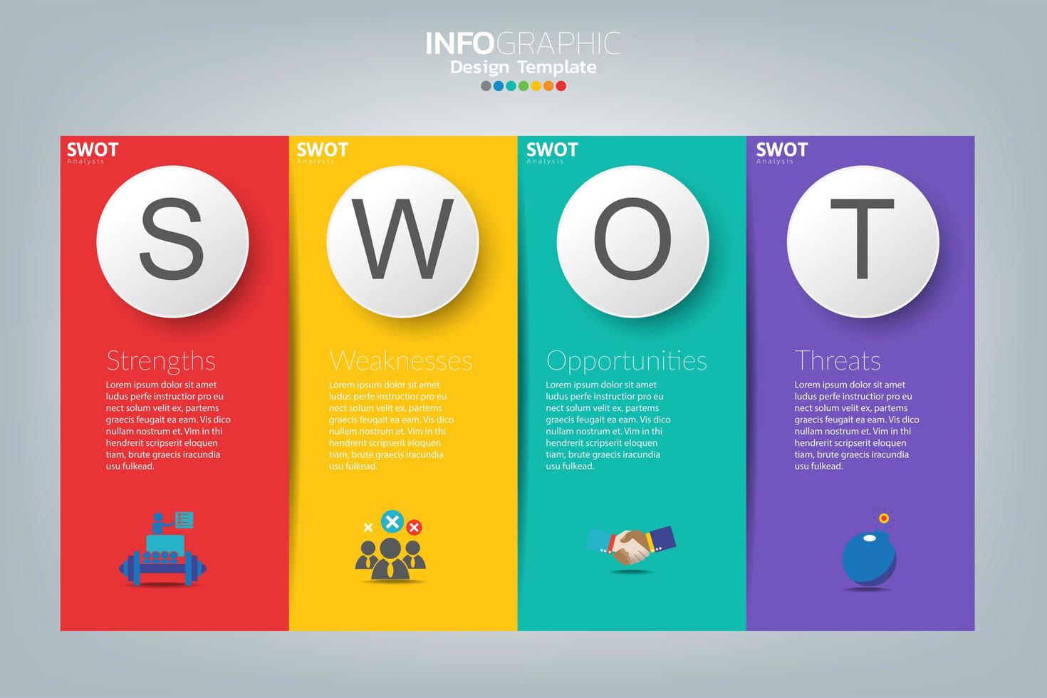 swot-analyse zakelijke infographic vector