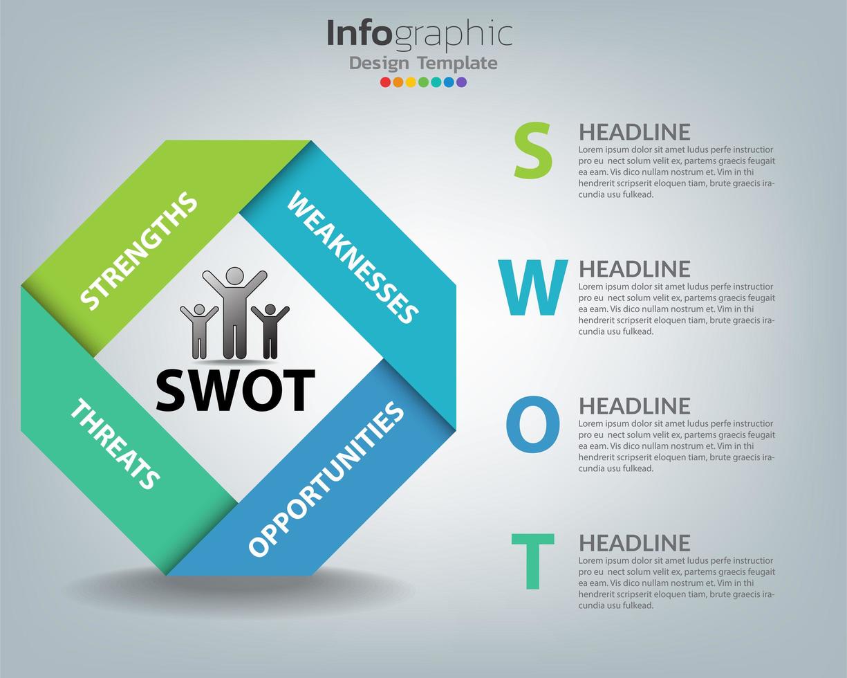 swot-analyse zakelijke infographic vector