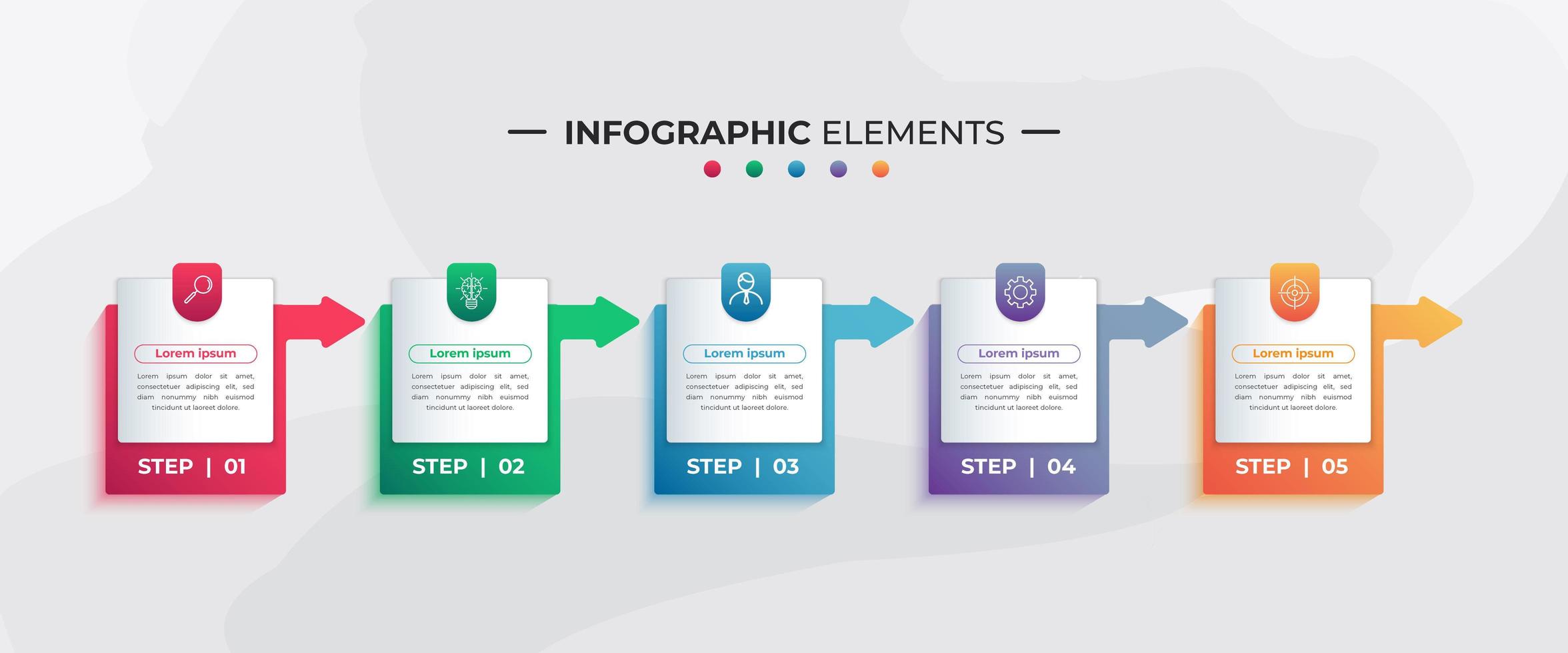 kleurrijke label en pijl infographic elementen voor het bedrijfsleven vector