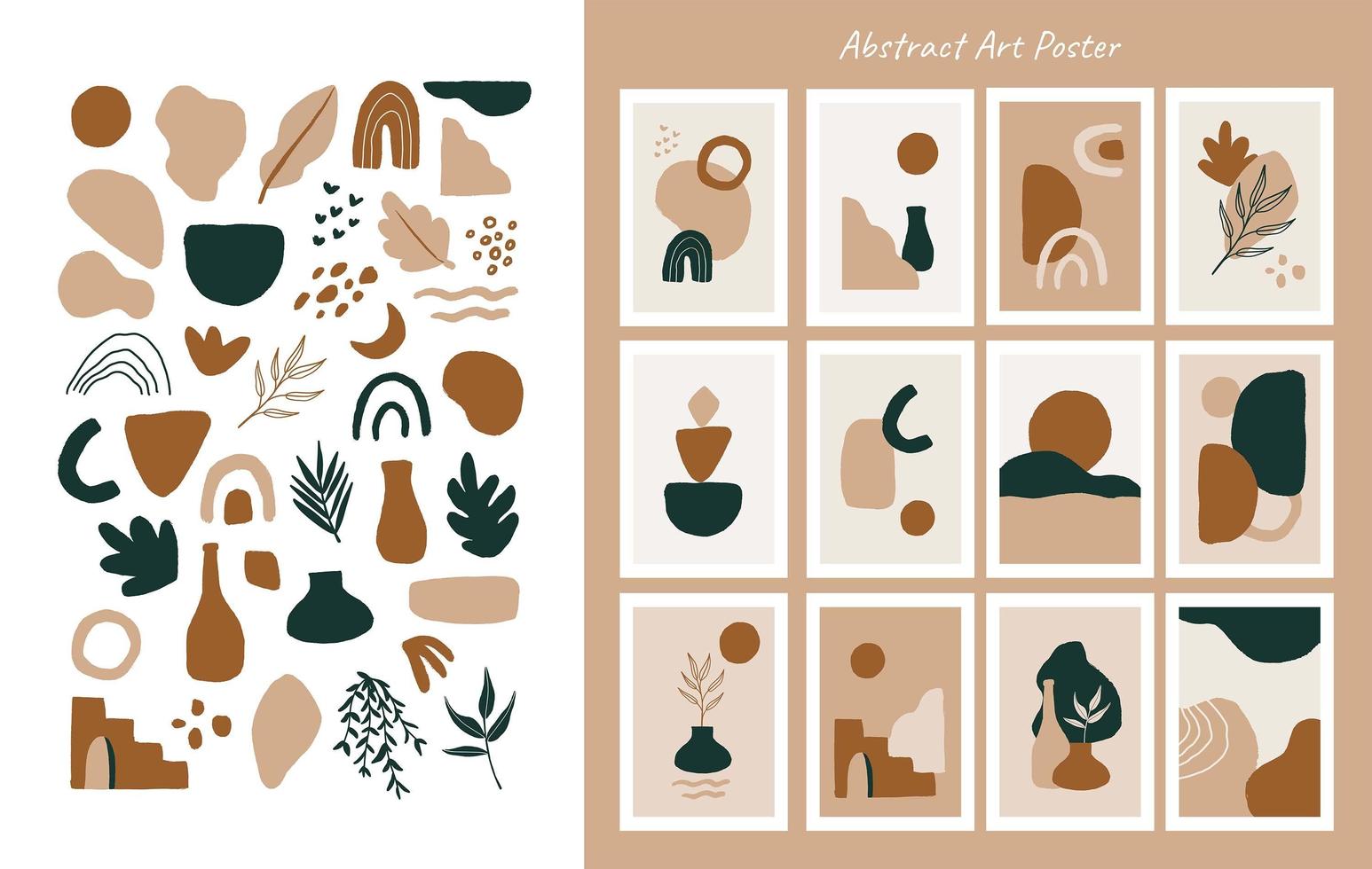 sets van esthetische abstracte posters en elementen vector