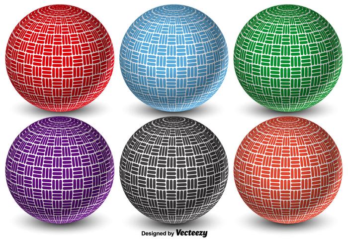 Kleurrijke 3D Abstracte Vector Dodgeball Ballen