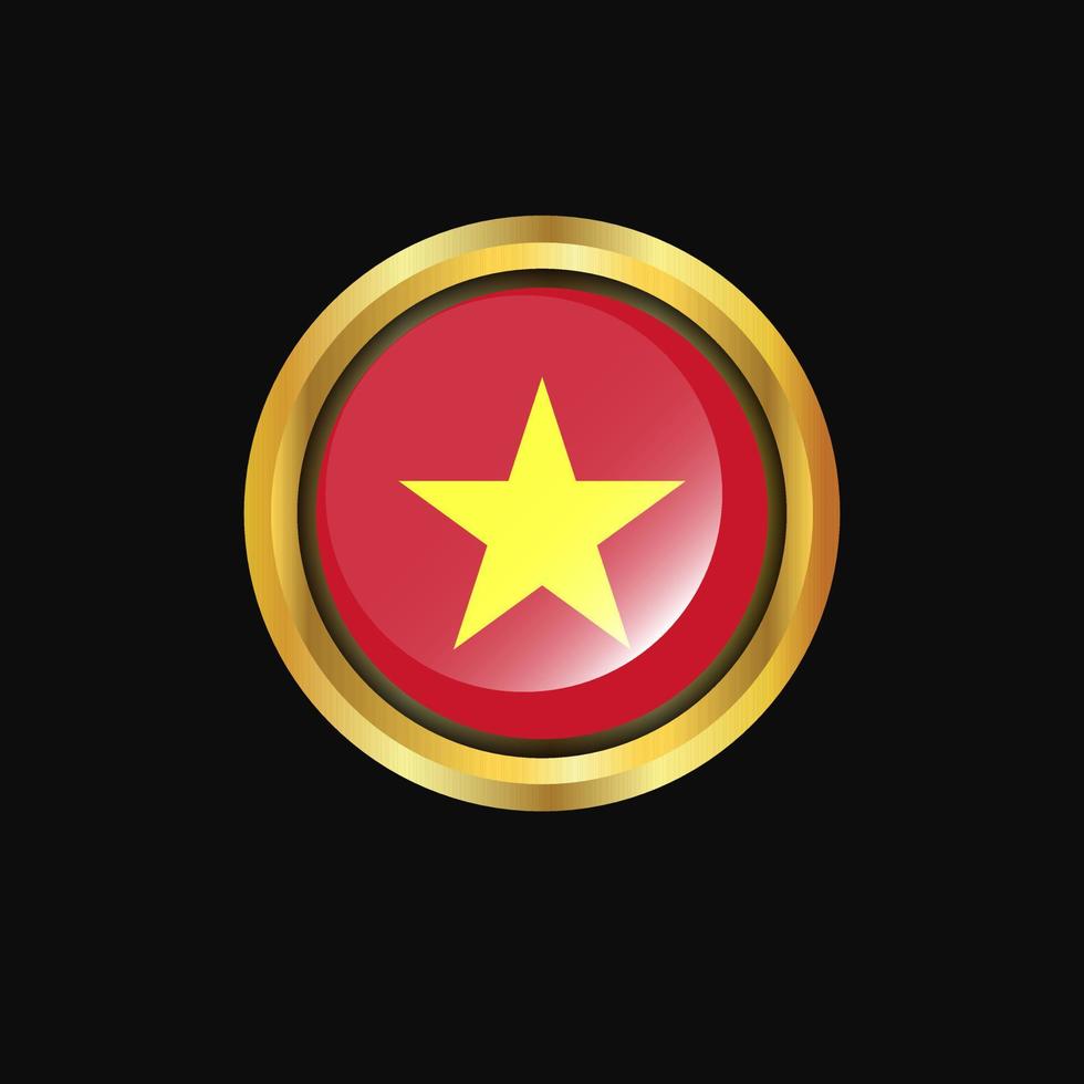 Vietnam vlag gouden knop vector