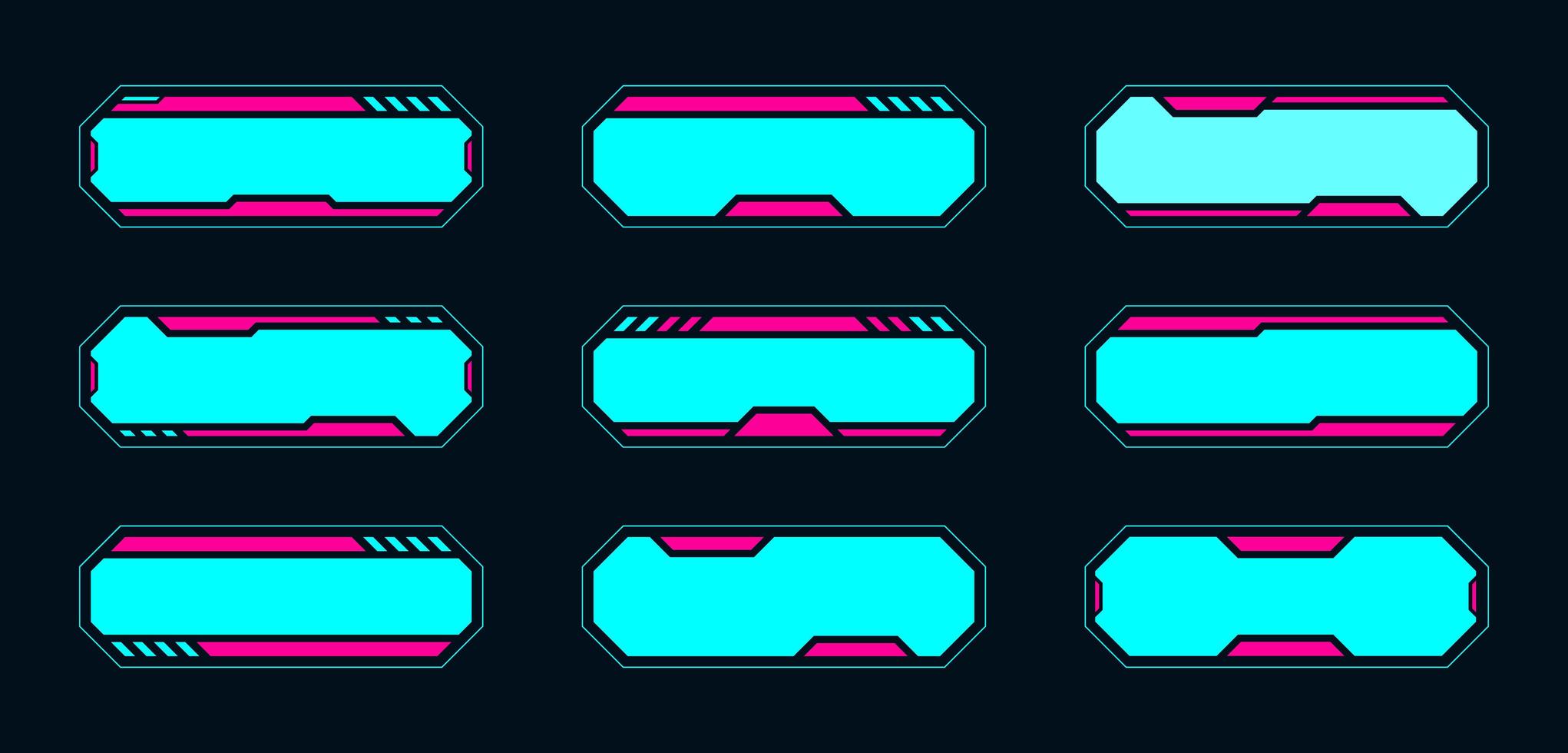 neon futuristische interface hud kaderset vector