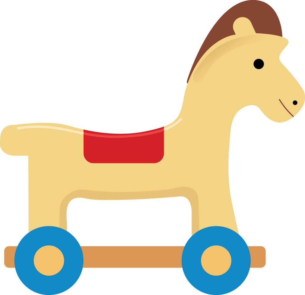 kinderen speelgoed- paard met wielen vector illustratie grafisch