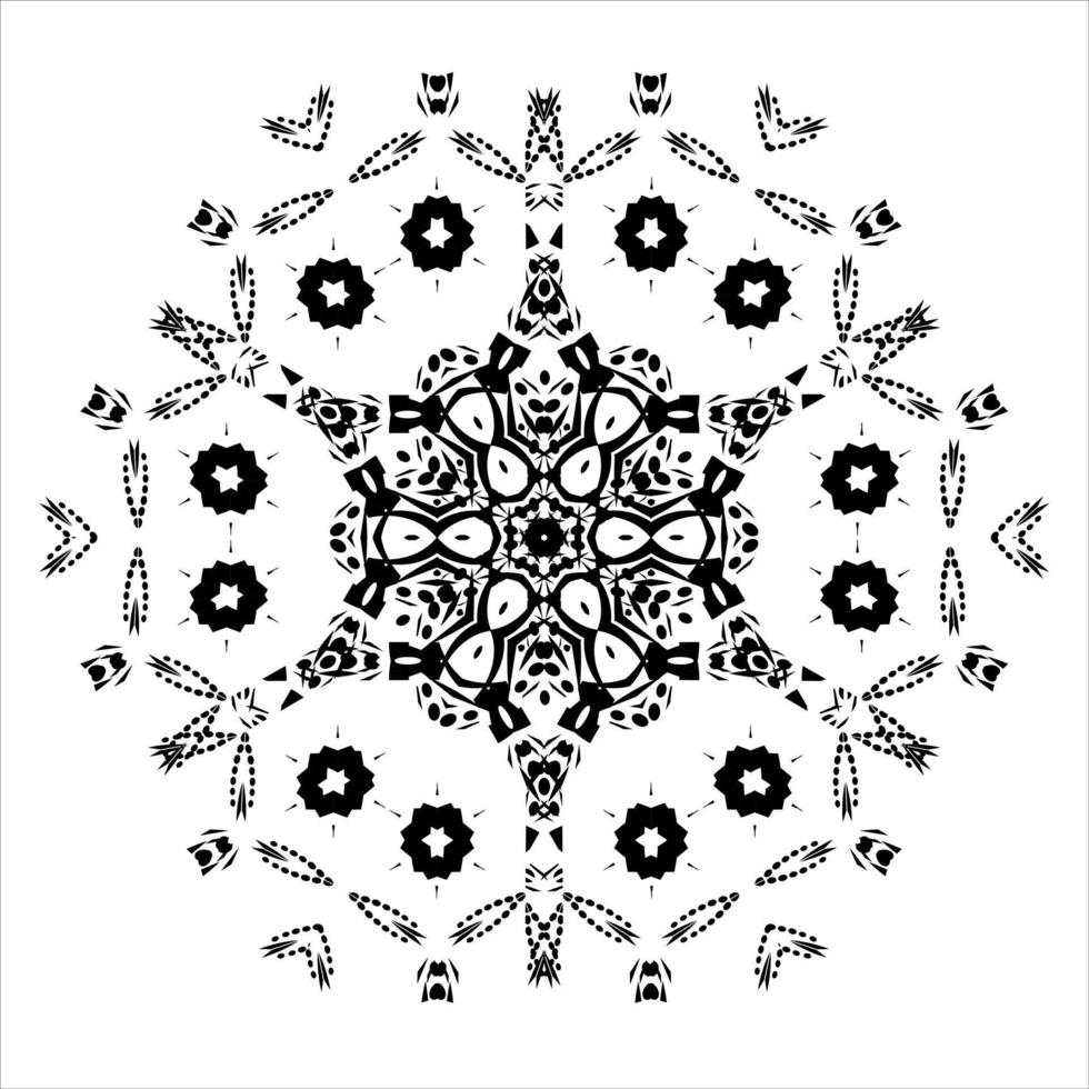 monochroom circulaire meetkundig ornament. ronde mandala. vector