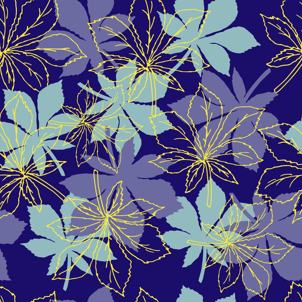 naadloos patroon met vallend bladeren van kastanje. kleurrijk ontwerp voor textiel, behang, geschenk papier. vector