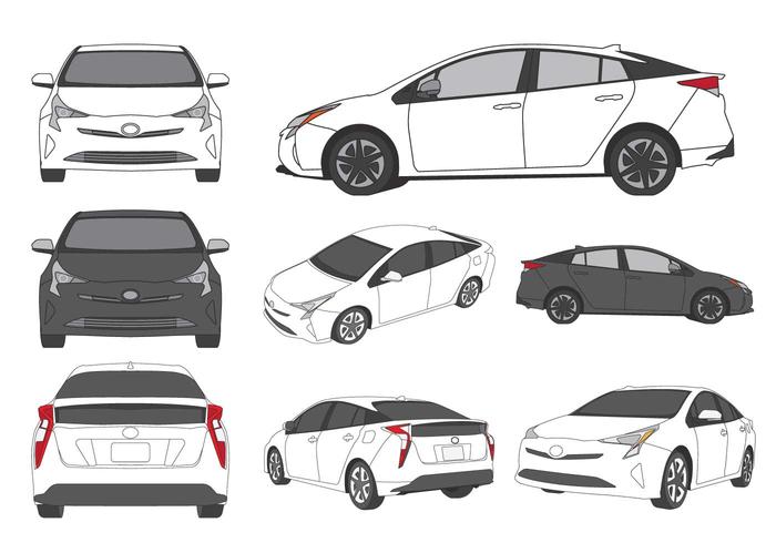Prius Car Illustration vector