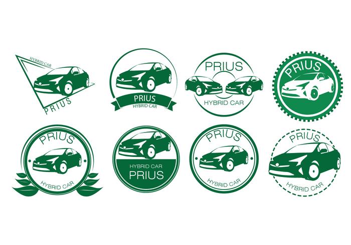 Gratis hybride auto Badges Vector