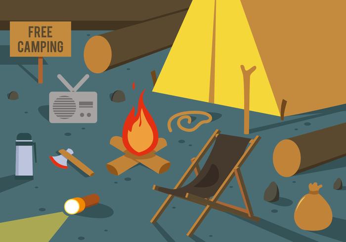 Gratis Camping Vector Illustration