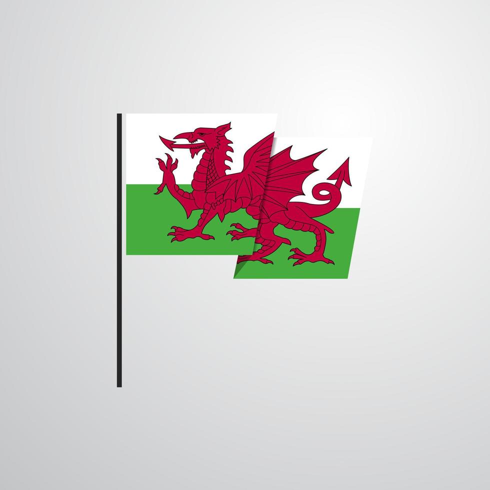 Wales golvend vlag ontwerp vector