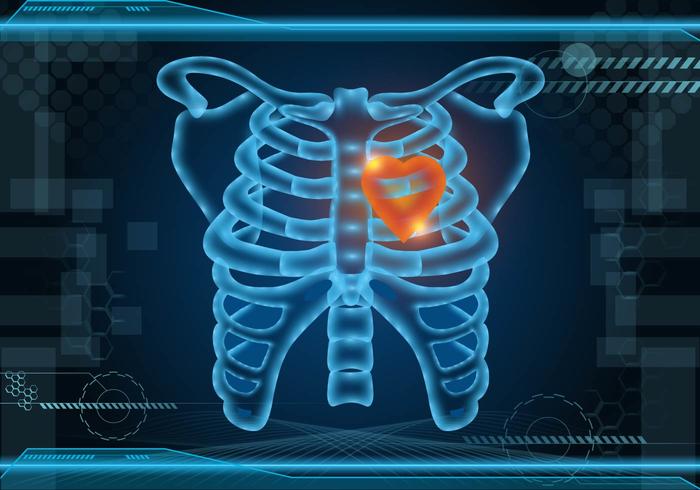 Gloeiende Ribcage Vector Achtergrond