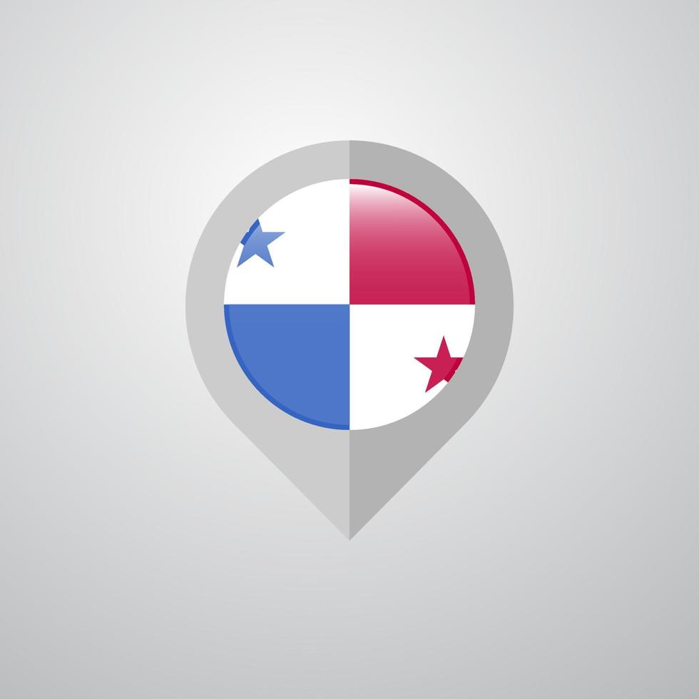 kaart navigatie wijzer met Panama vlag ontwerp vector