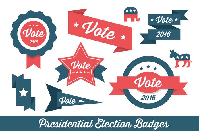 Verkiezing Vector Badges en Elements