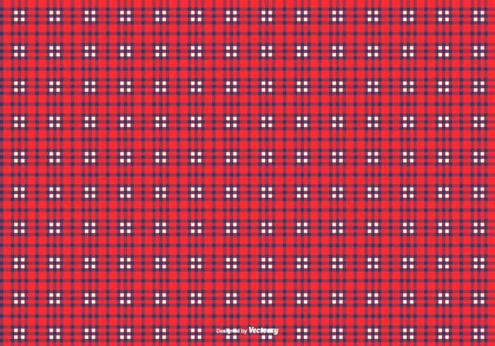 Blauw / Rood Flanel Achtergrond van het Patroon vector