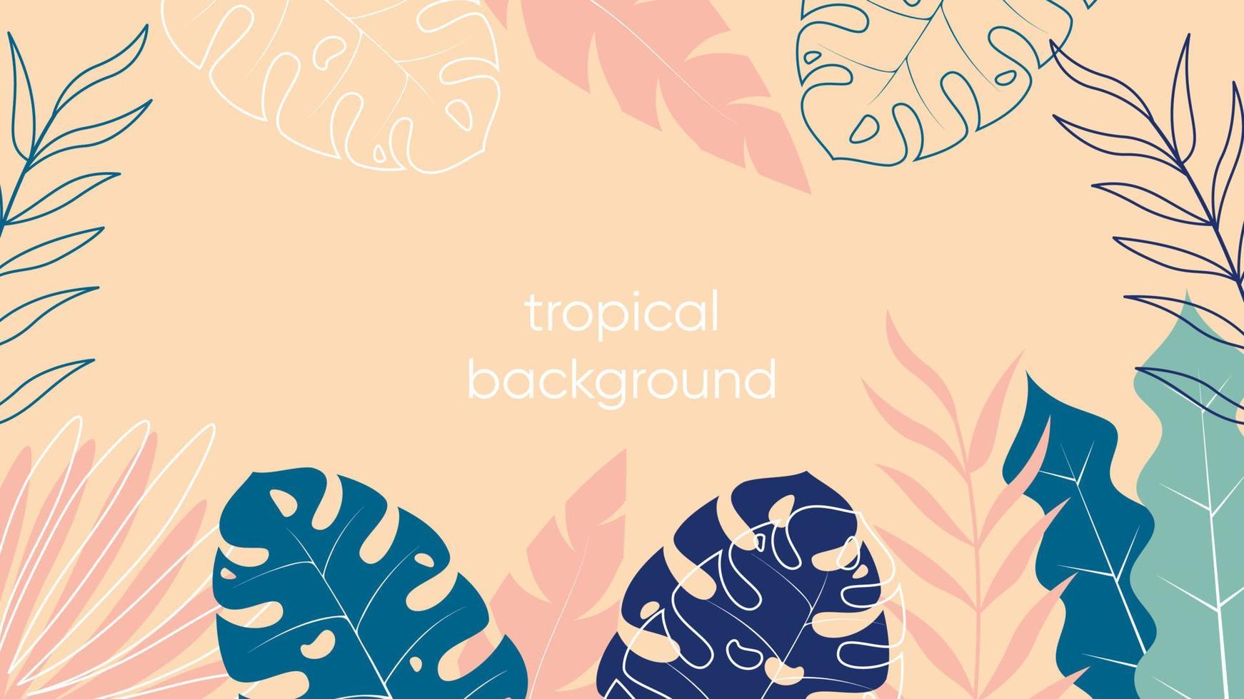 tropisch bladeren grens achtergrond vector