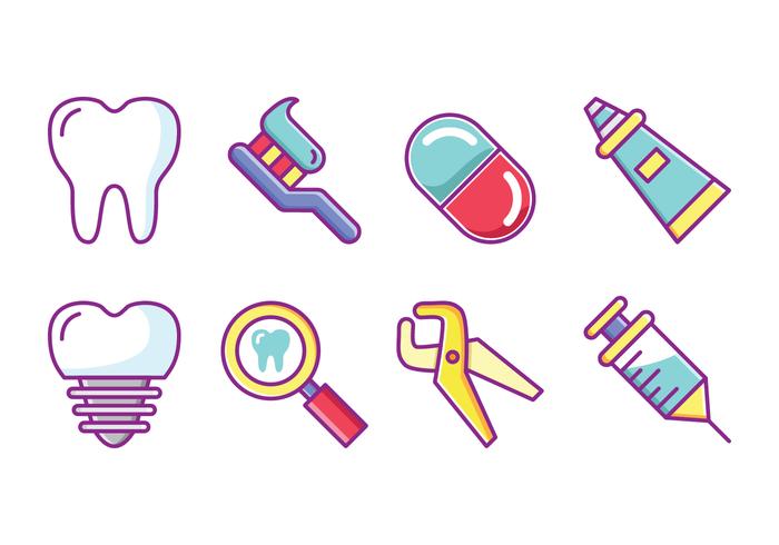 Icon Set Gratis Dentist vector