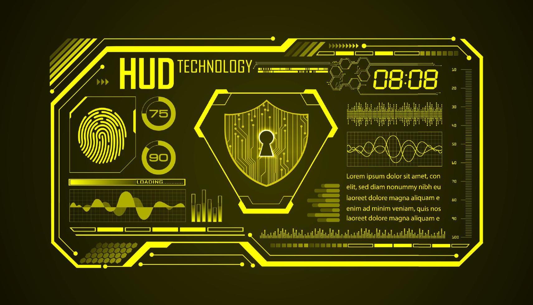 modern hud technologie scherm achtergrond met slot vector